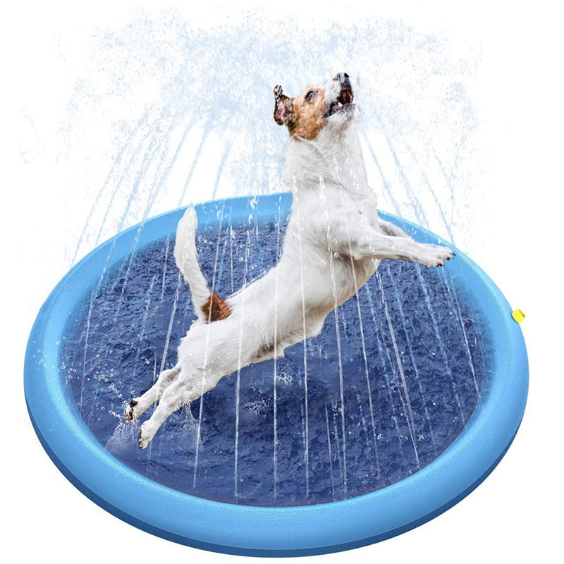Poin - Piscina inflable con regadera de agua para mascotas