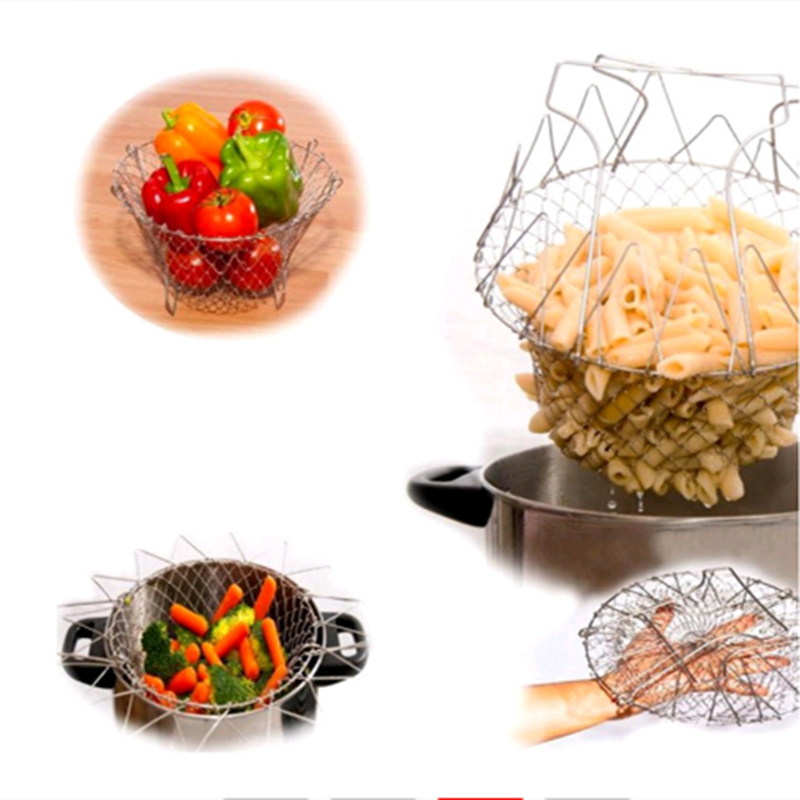 Cest - Cesta Plegable de Cocina para Enjuagar al Vapor y Freír