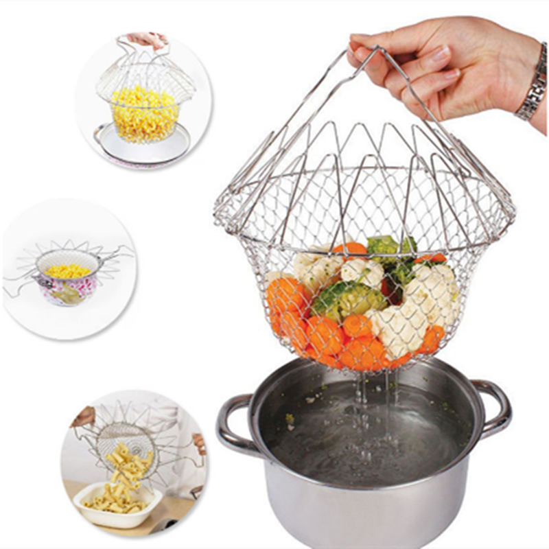 Cest - Cesta Plegable de Cocina para Enjuagar al Vapor y Freír
