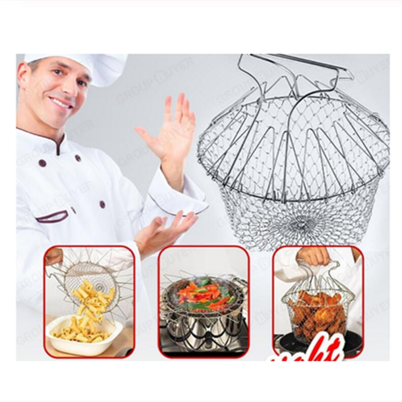 Cest - Cesta Plegable de Cocina para Enjuagar al Vapor y Freír