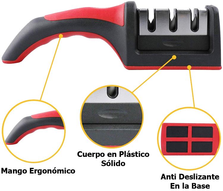 Hofi - Afilador Manual de Cuchillos con 3 Niveles