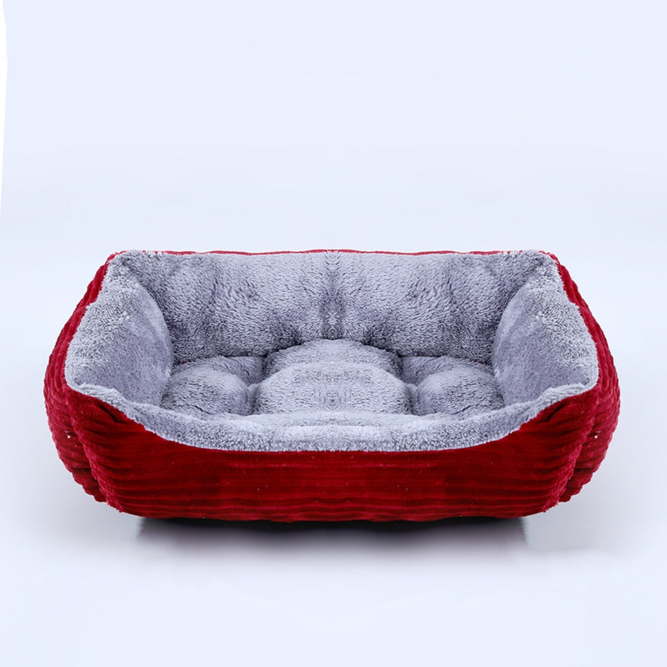 Cama Rectangular de Felpa para Perros y Gatos