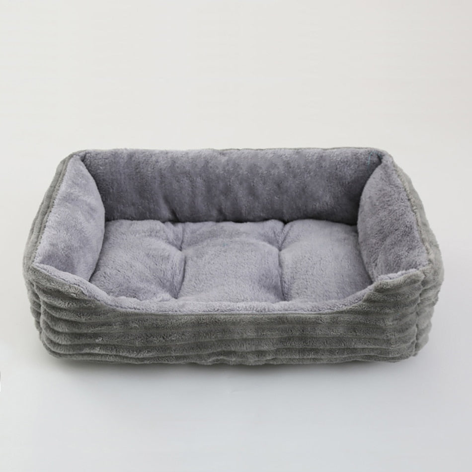 Cama Rectangular de Felpa para Perros y Gatos